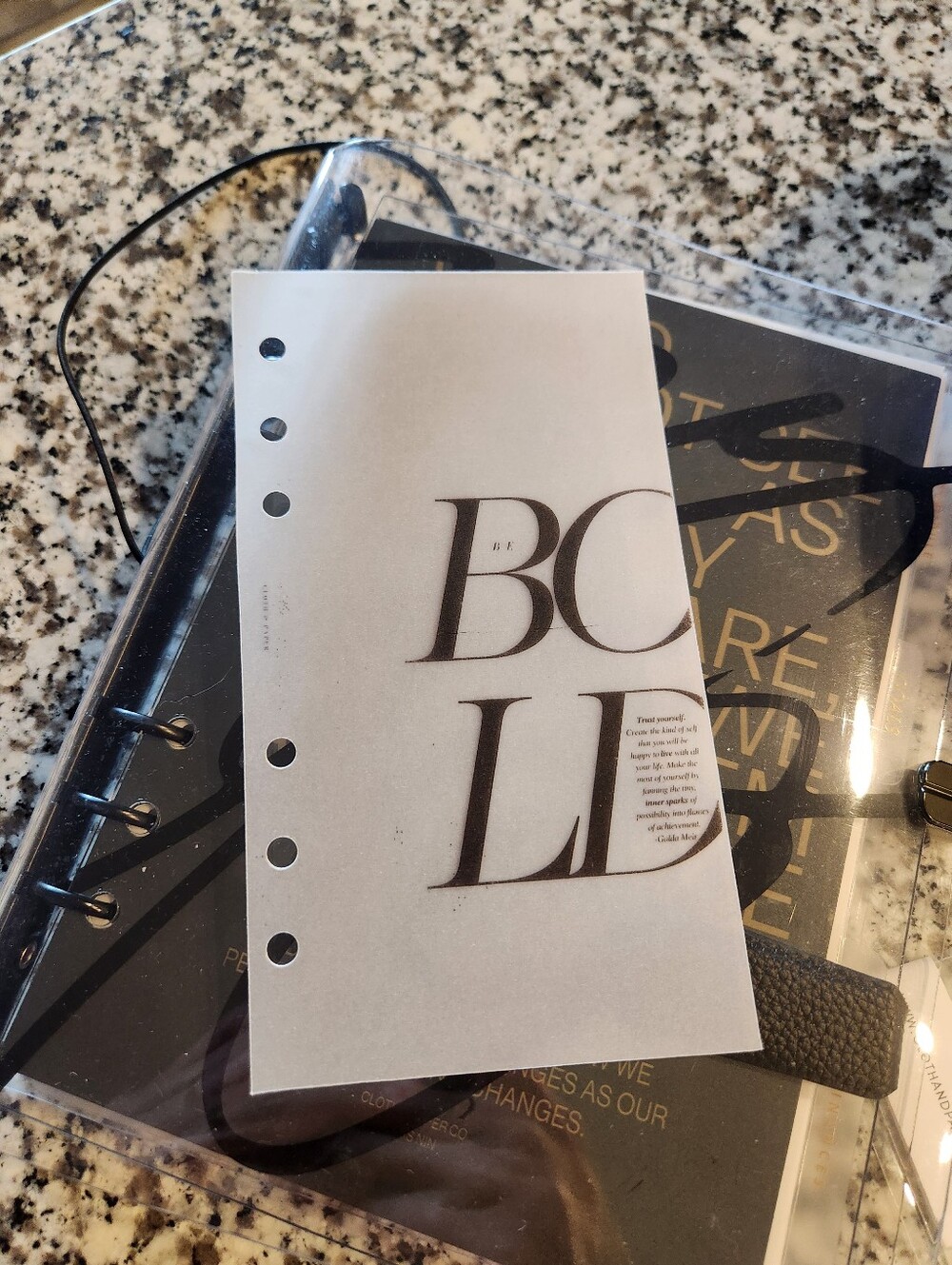 Personal Vellum 'BOLD' Planner Dashboard -